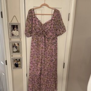 NWT LOFT Floral Puff Sleeve Dress